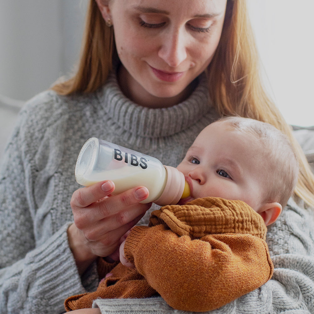 Coffret complet de biberons en verre pour bébé 110 ml Blush